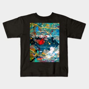 Perception in Cyan Blue by Adelaide Artist Avril Thomas Kids T-Shirt